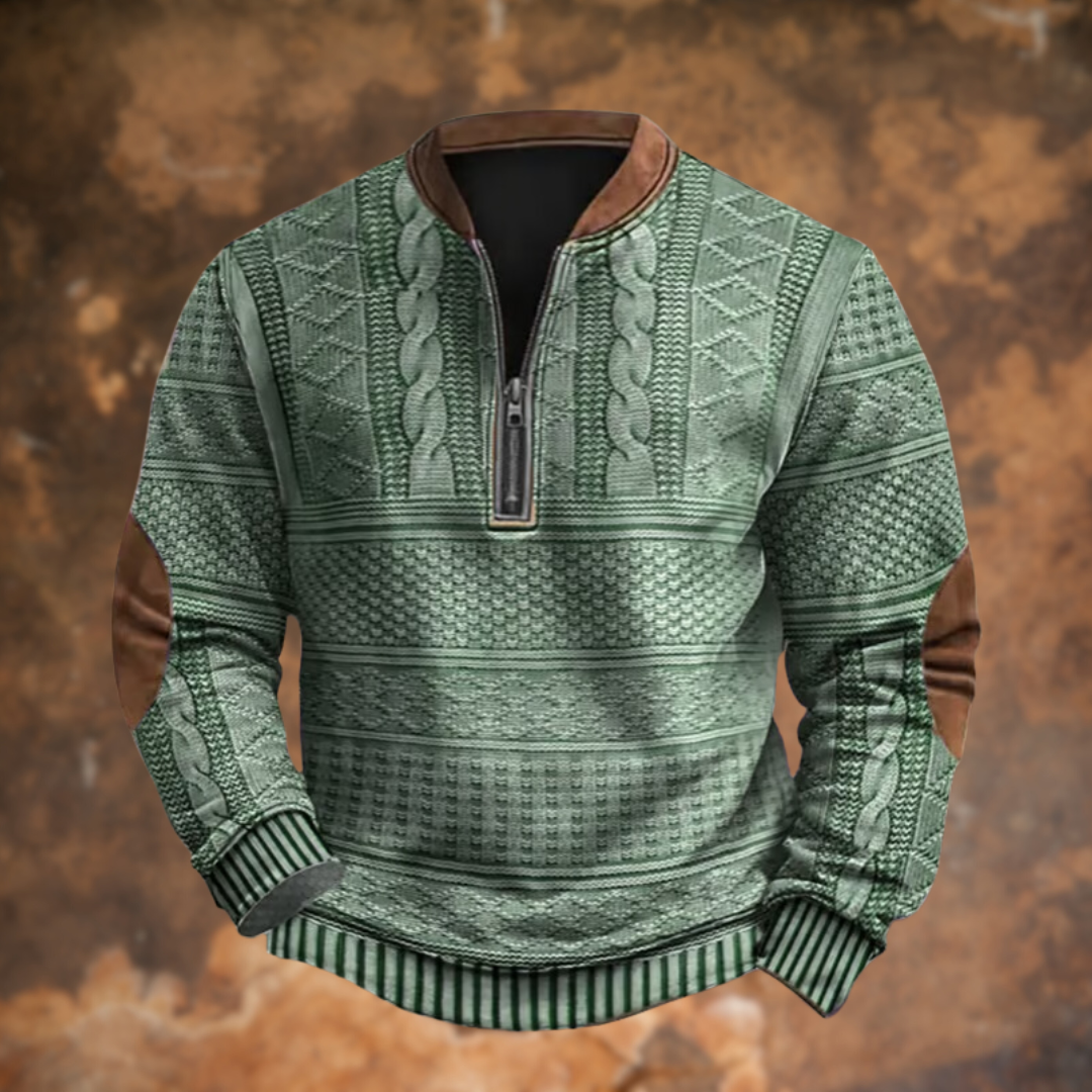 Textured Half-Zip Pullover