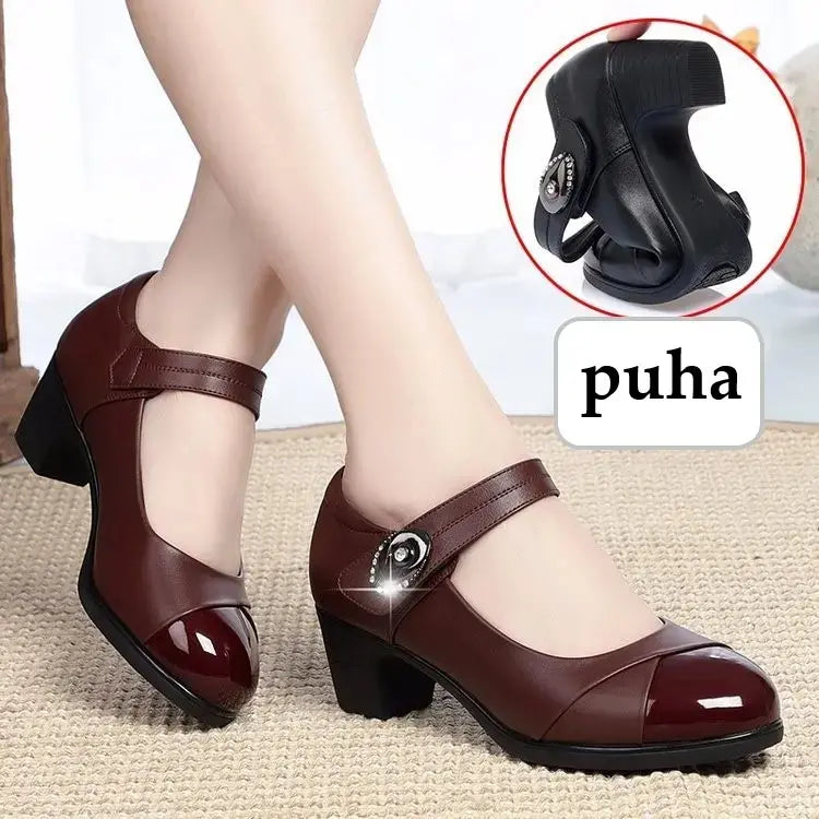 Millie™ - Damen Schuhe mit runder Spitze aus Leder
