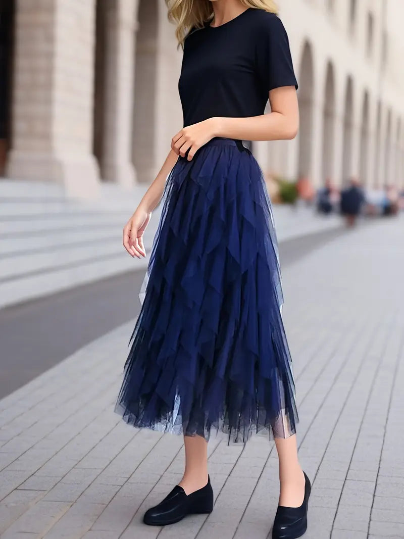 Stylish Mesh Layered Tutu Skirt