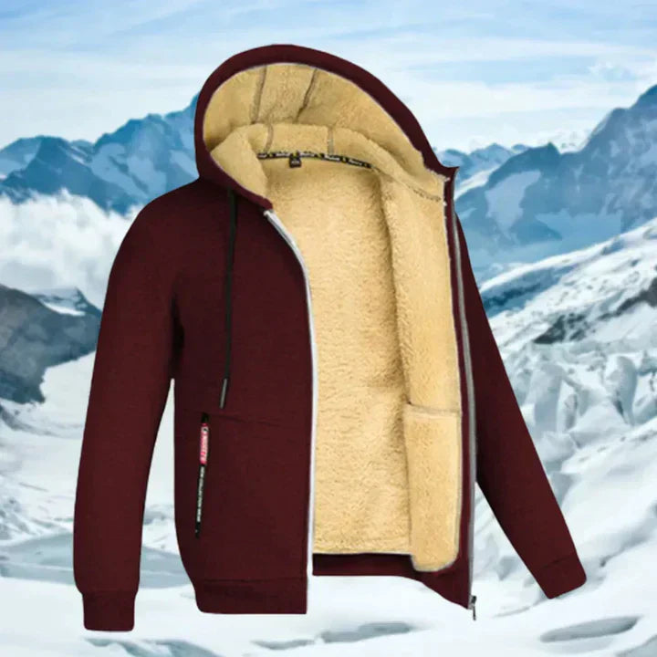 Mens Winter Coat with Hood and Fleece Lining