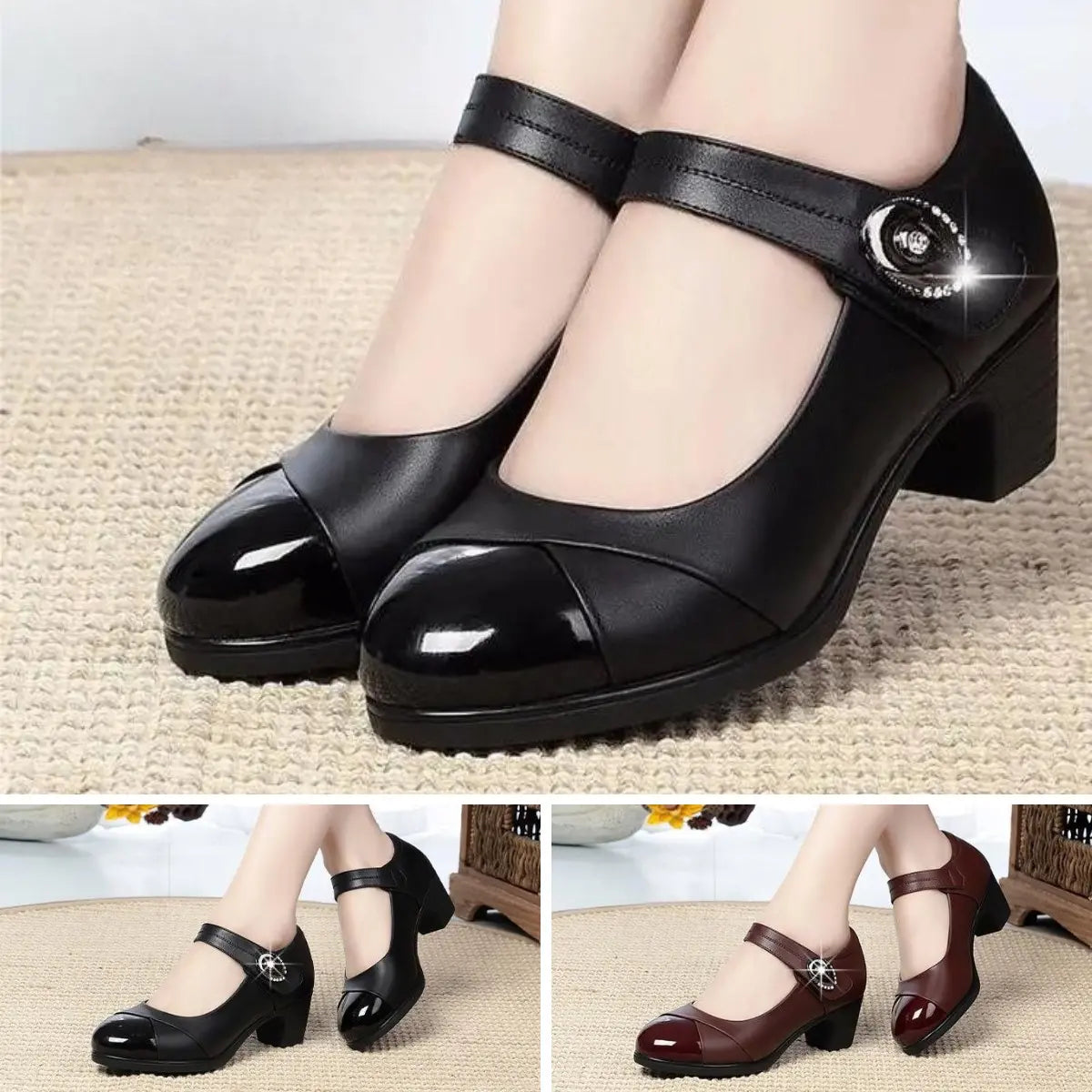 Millie™ - Damen Schuhe mit runder Spitze aus Leder