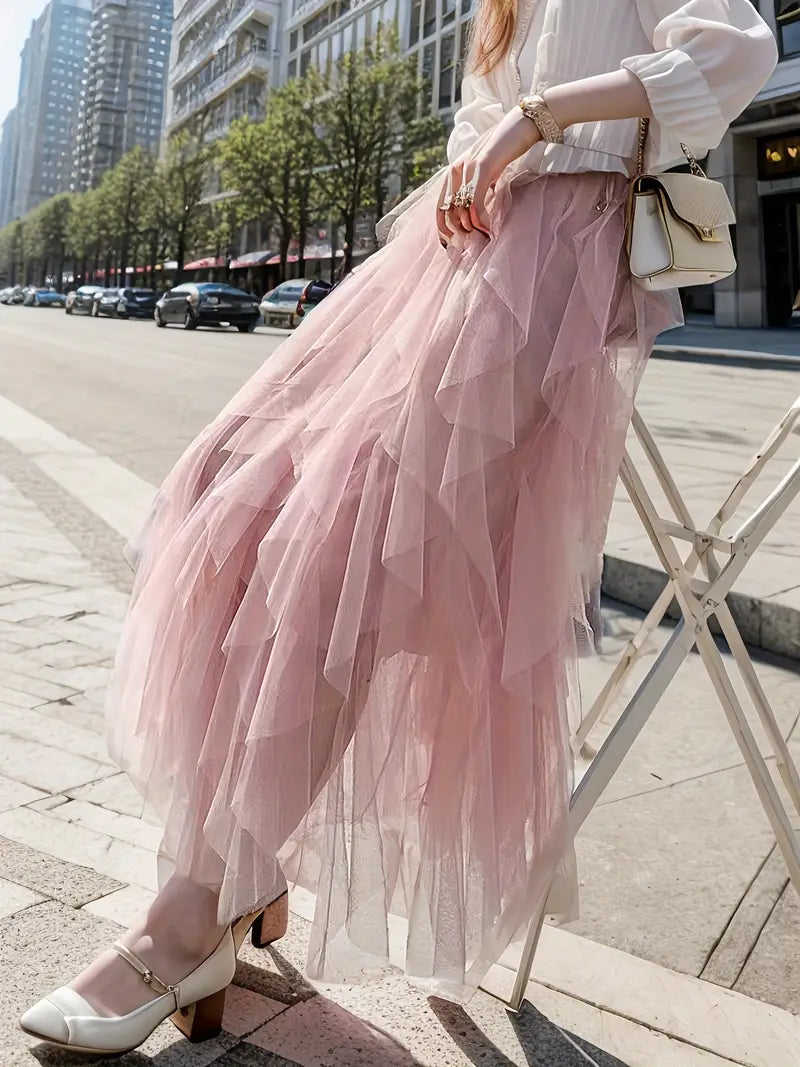 Stylish Mesh Layered Tutu Skirt