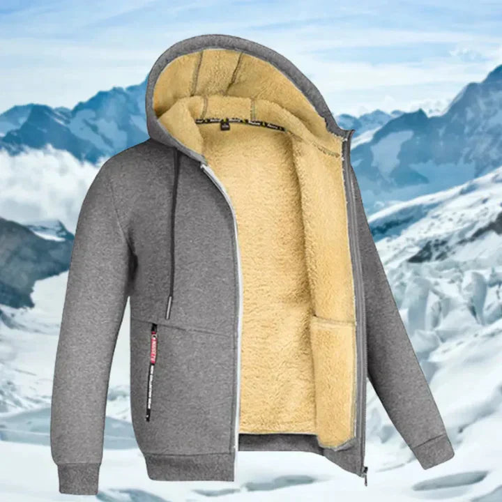 Mens Winter Coat with Hood and Fleece Lining