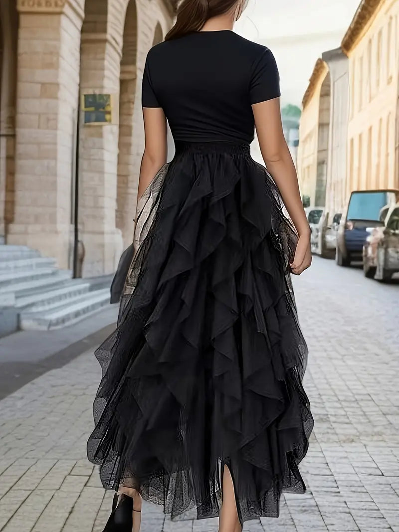 Stylish Mesh Layered Tutu Skirt