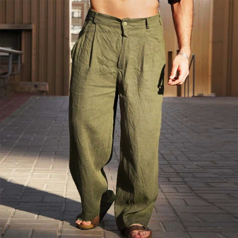 Malik - Weite Leinenhose