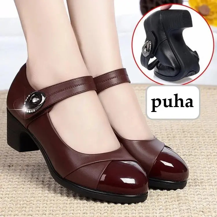 Women’s Leather Round Toe Shoes