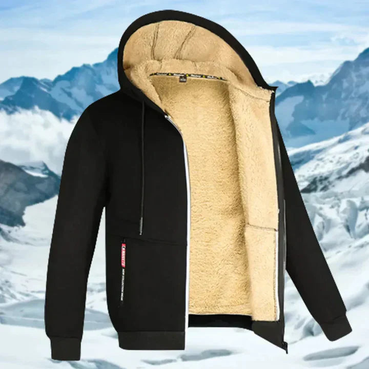 Mens Winter Coat with Hood and Fleece Lining