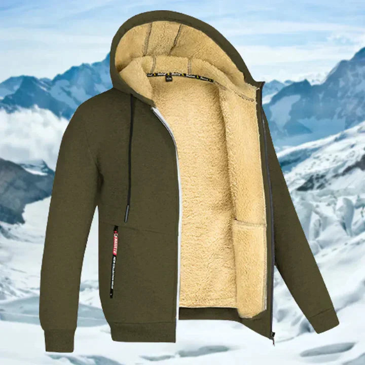 Mens Winter Coat with Hood and Fleece Lining