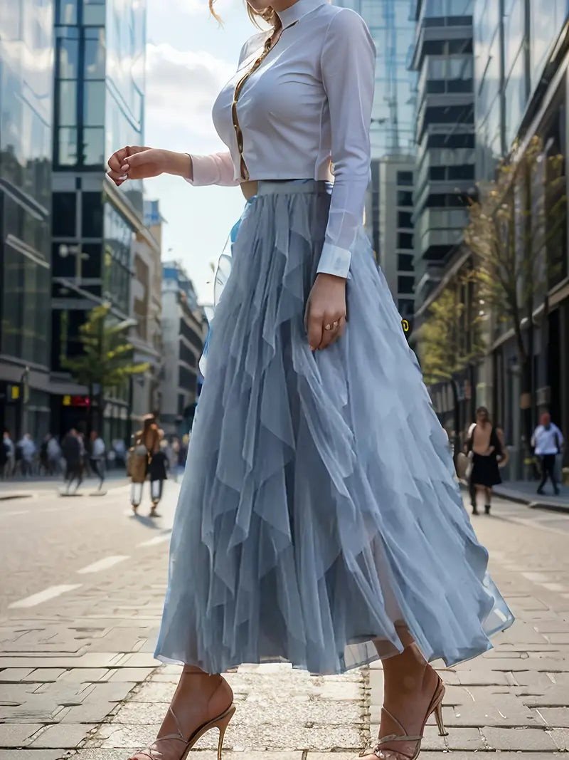 Stylish Mesh Layered Tutu Skirt