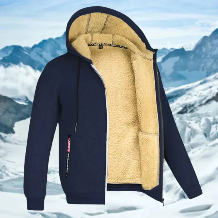 Mens Winter Coat with Hood and Fleece Lining