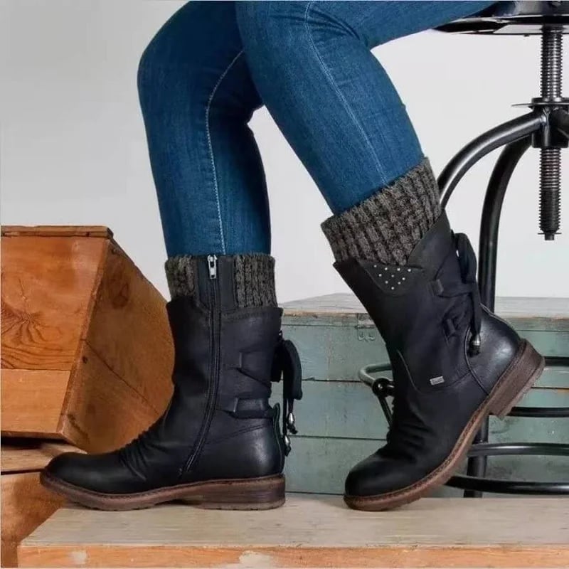 Waterproof Zip-Up Calf Boots