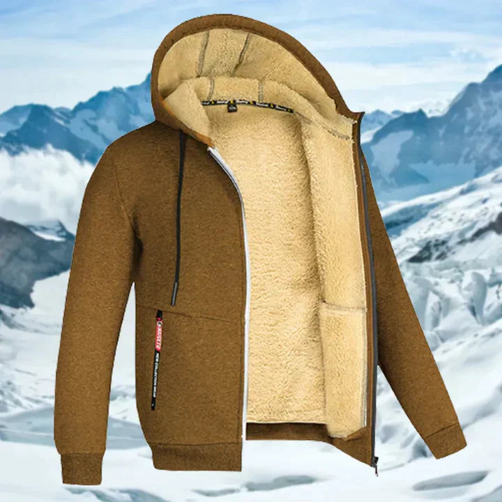 Mens Winter Coat with Hood and Fleece Lining