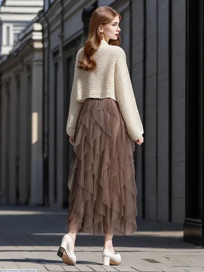Stylish Mesh Layered Tutu Skirt