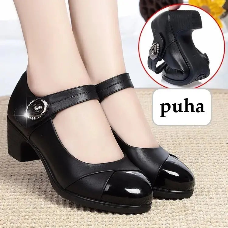 Women’s Leather Round Toe Shoes