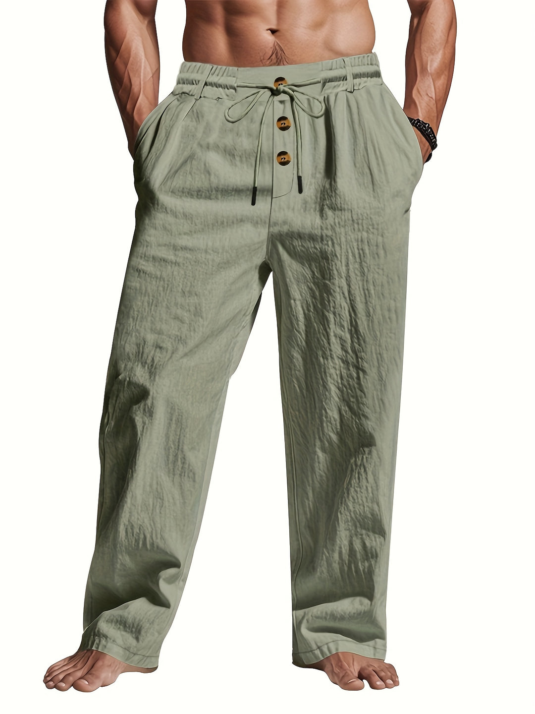 Linen Drawstring Pants